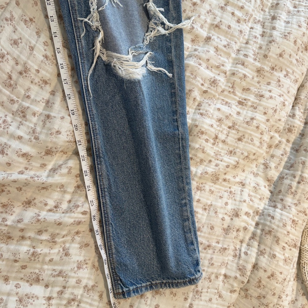 American Eagle Ripped Straight-Leg Blue Jeans - Picture 8 of 8